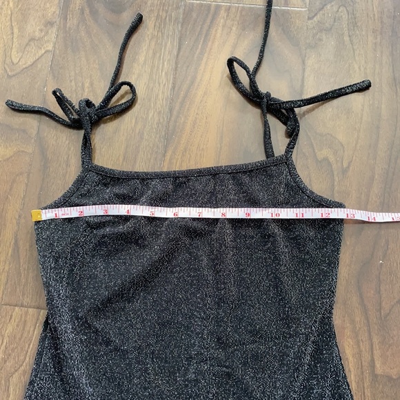 Fashion Nova Sparkly Black Tie Strap Tank Bodysuit - Picture 10 of 15